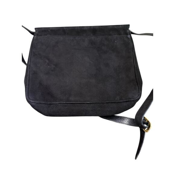 Vintage Salvatore Ferragamo Quilted Black Suede Crossbody Bag - Picture 6 of 7